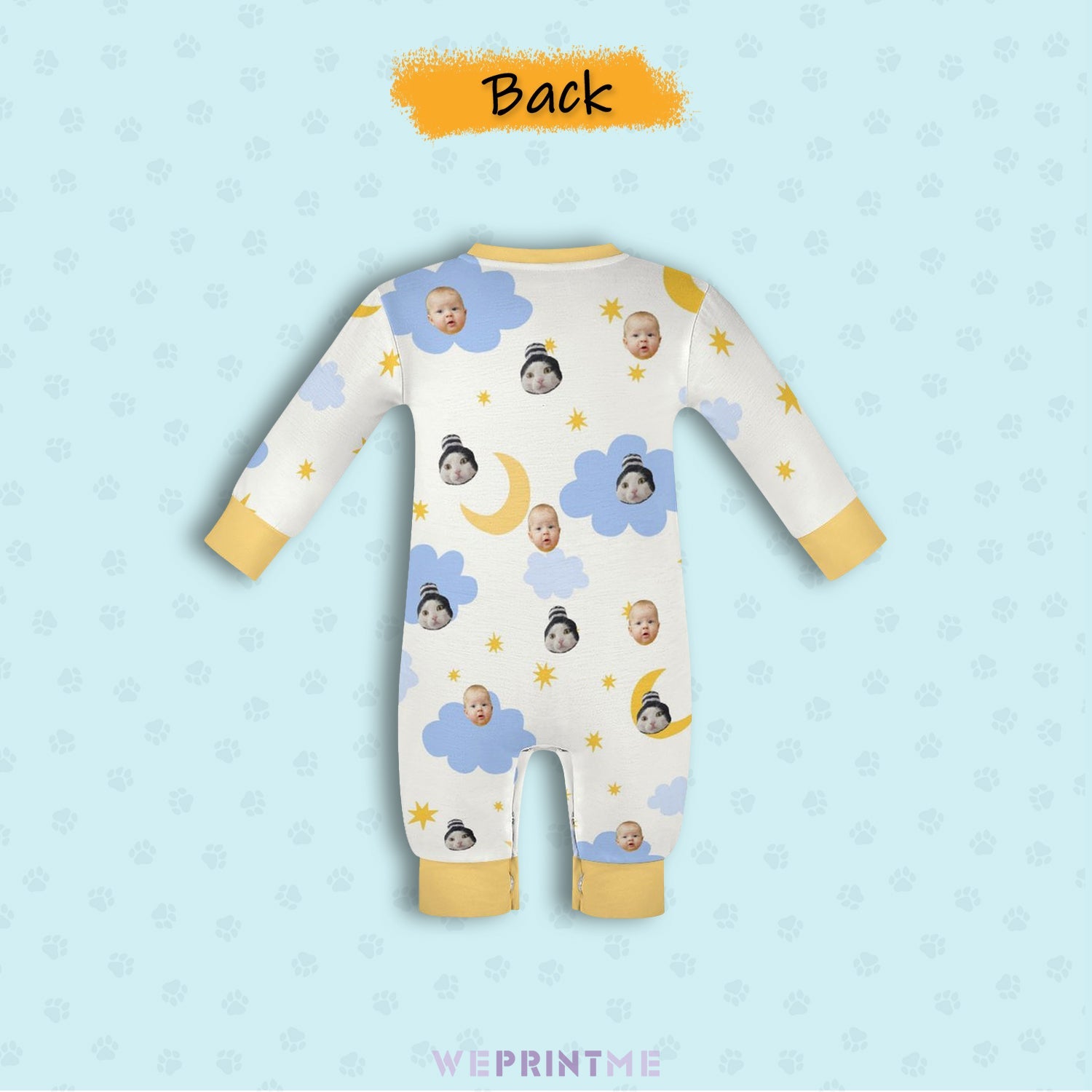 WEPRINTMEBaby SuitCustom Pet Face New Best Friend Long Sleeve Romper
