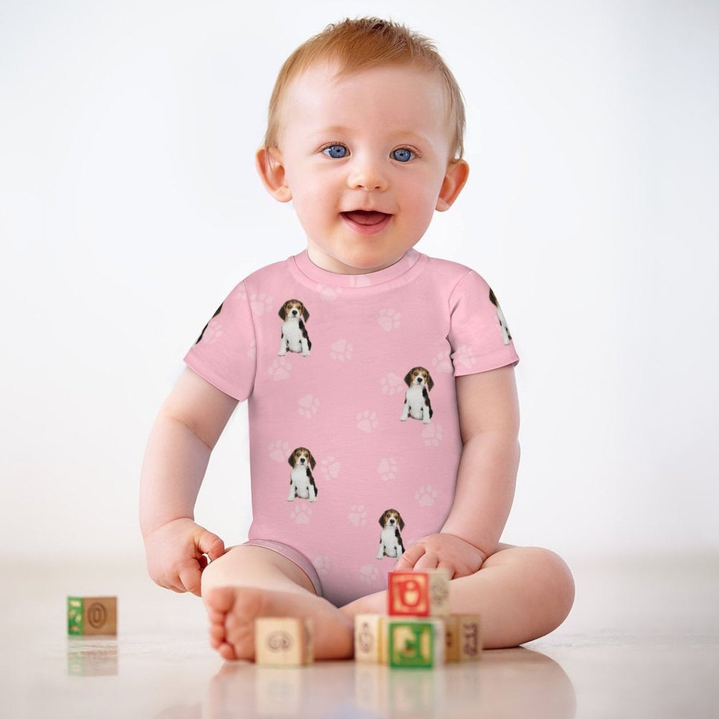 WEPRINTMEBaby SuitCustom Pet Face Pets and Paws Baby Romper