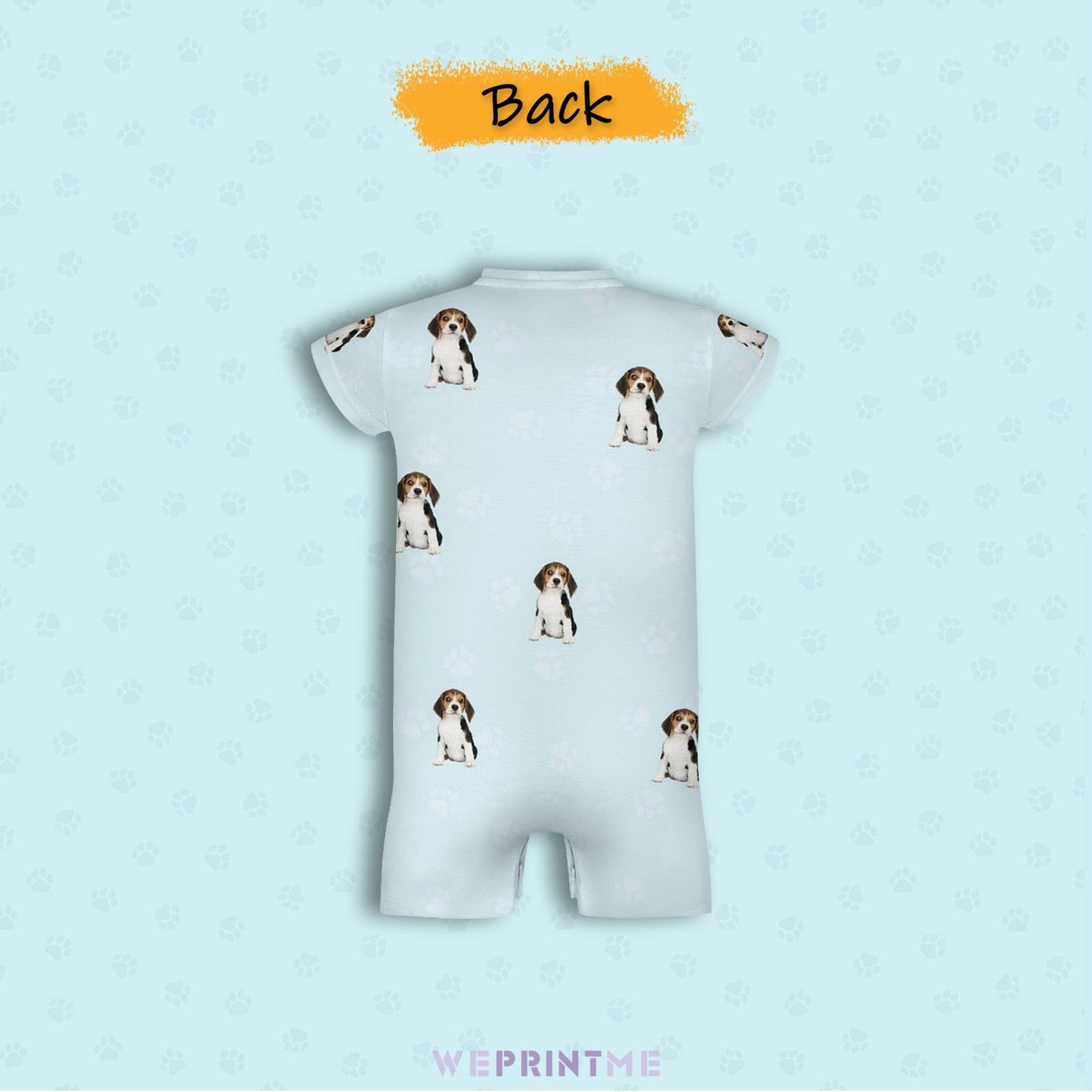 WEPRINTMEBaby SuitCustom Pet Face Pets and Paws Baby Romper