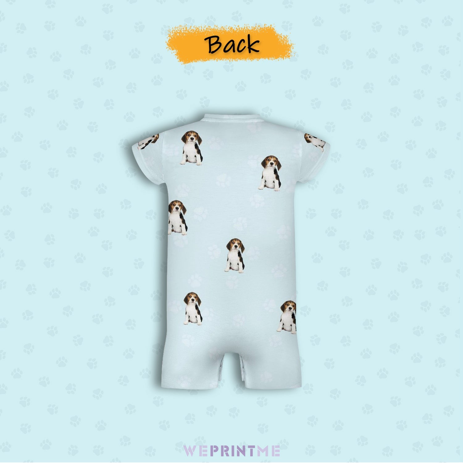 WEPRINTMEBaby SuitCustom Pet Face Pets and Paws Baby Romper