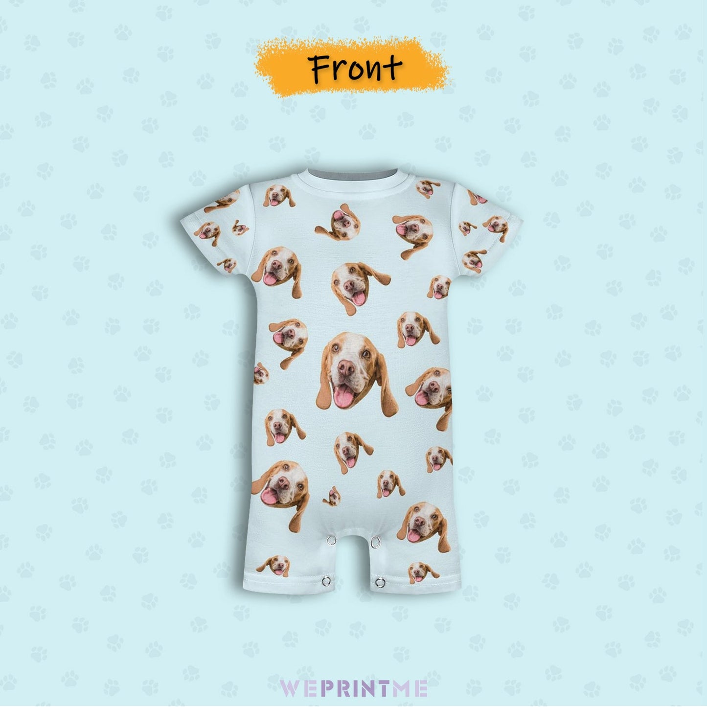 WEPRINTMEBaby SuitCustom Pet Face Pets Everywhere Baby Romper