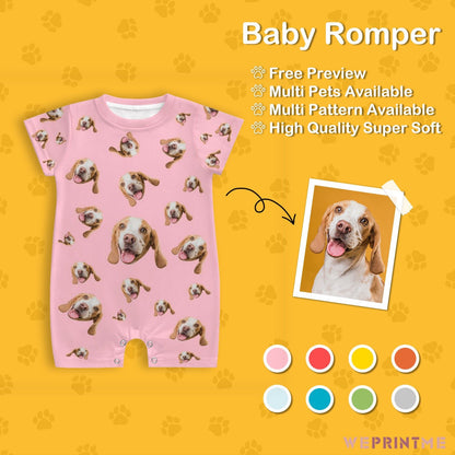 WEPRINTMEBaby SuitCustom Pet Face Pets Everywhere Baby Romper