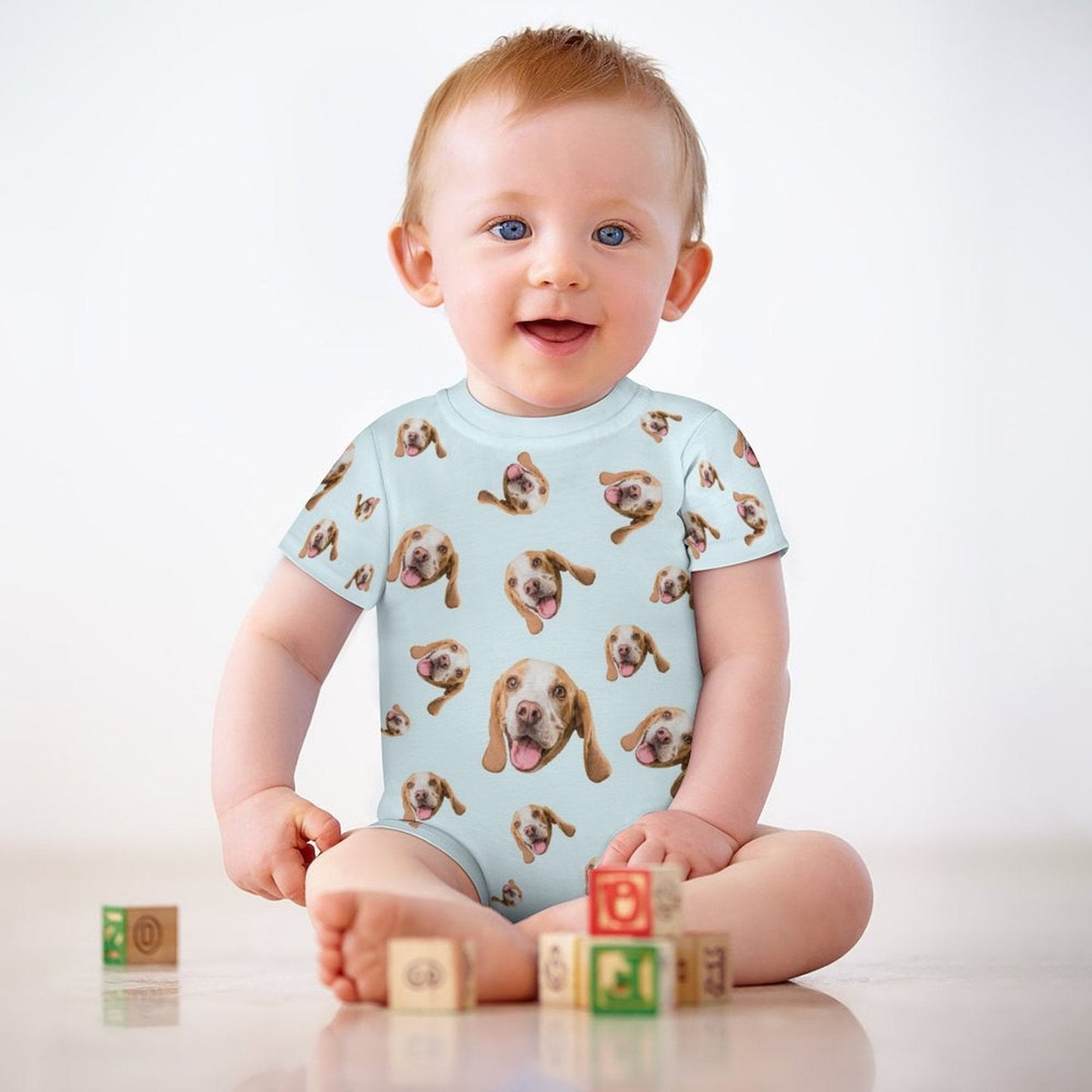 WEPRINTMEBaby SuitCustom Pet Face Pets Everywhere Baby Romper