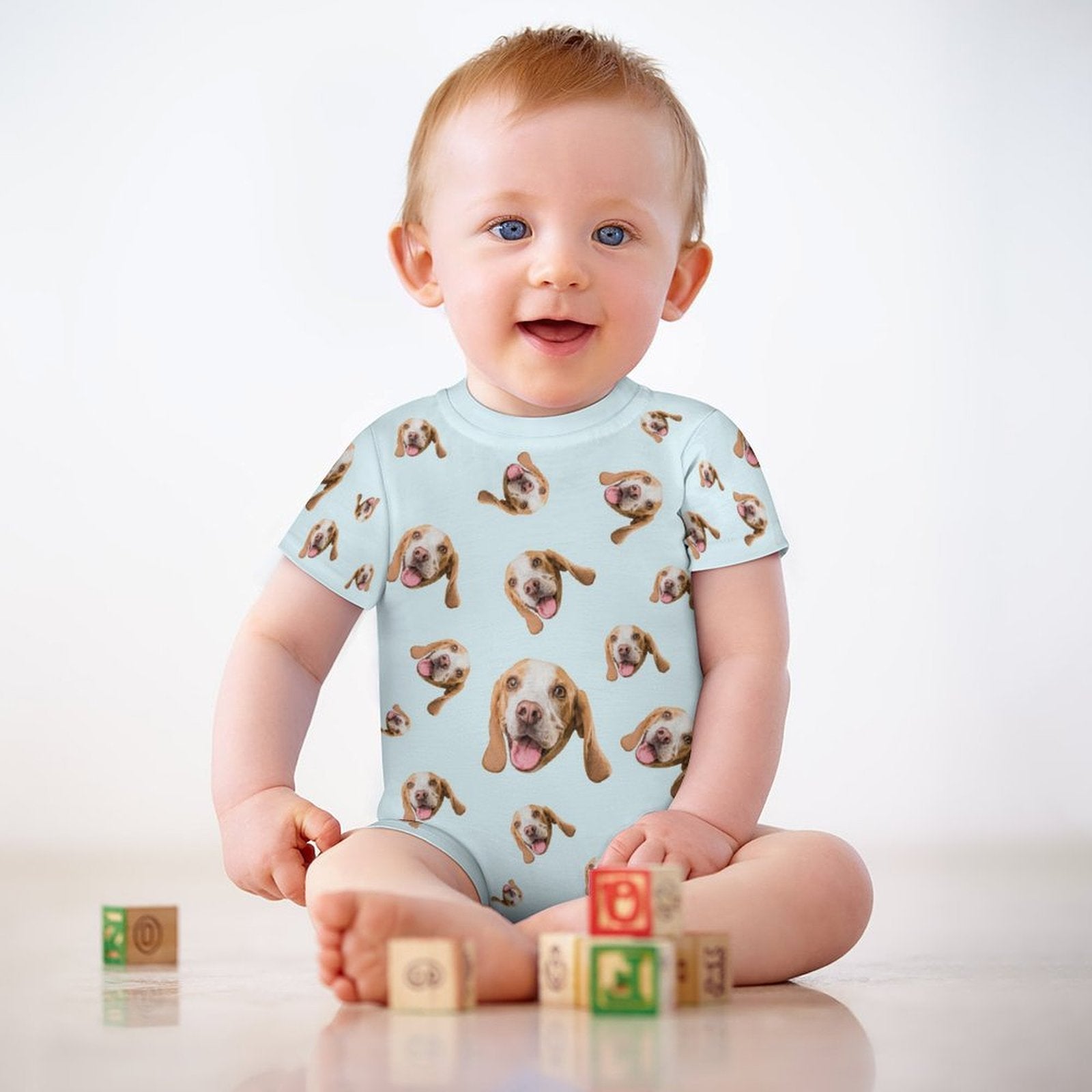 WEPRINTMEBaby SuitCustom Pet Face Pets Everywhere Baby Romper