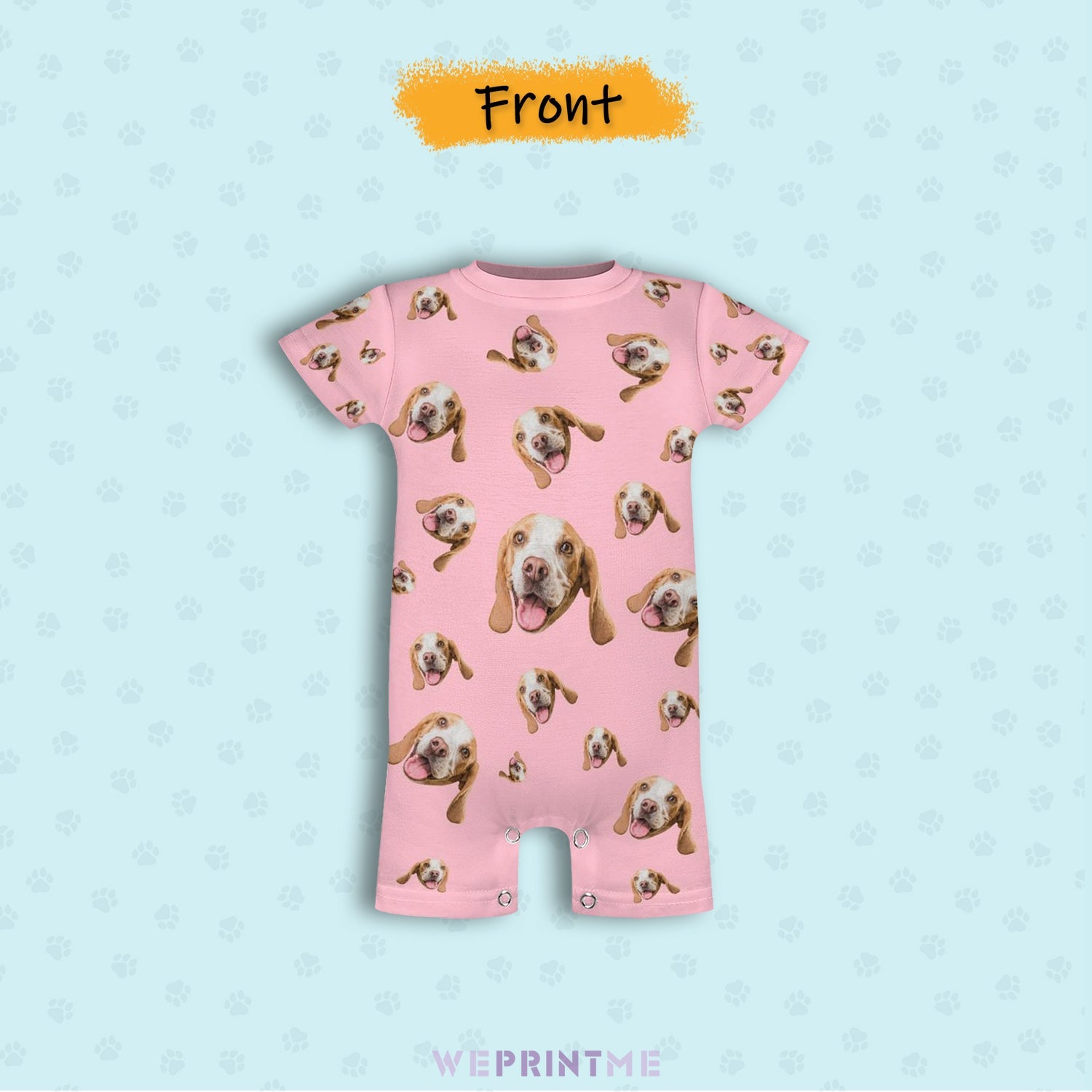 WEPRINTMEBaby SuitCustom Pet Face Pets Everywhere Baby Romper