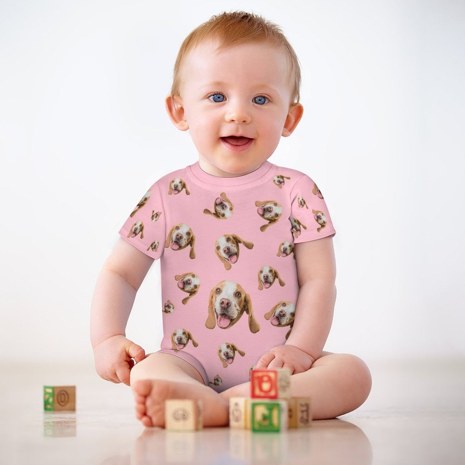 WEPRINTMEBaby SuitCustom Pet Face Pets Everywhere Baby Romper