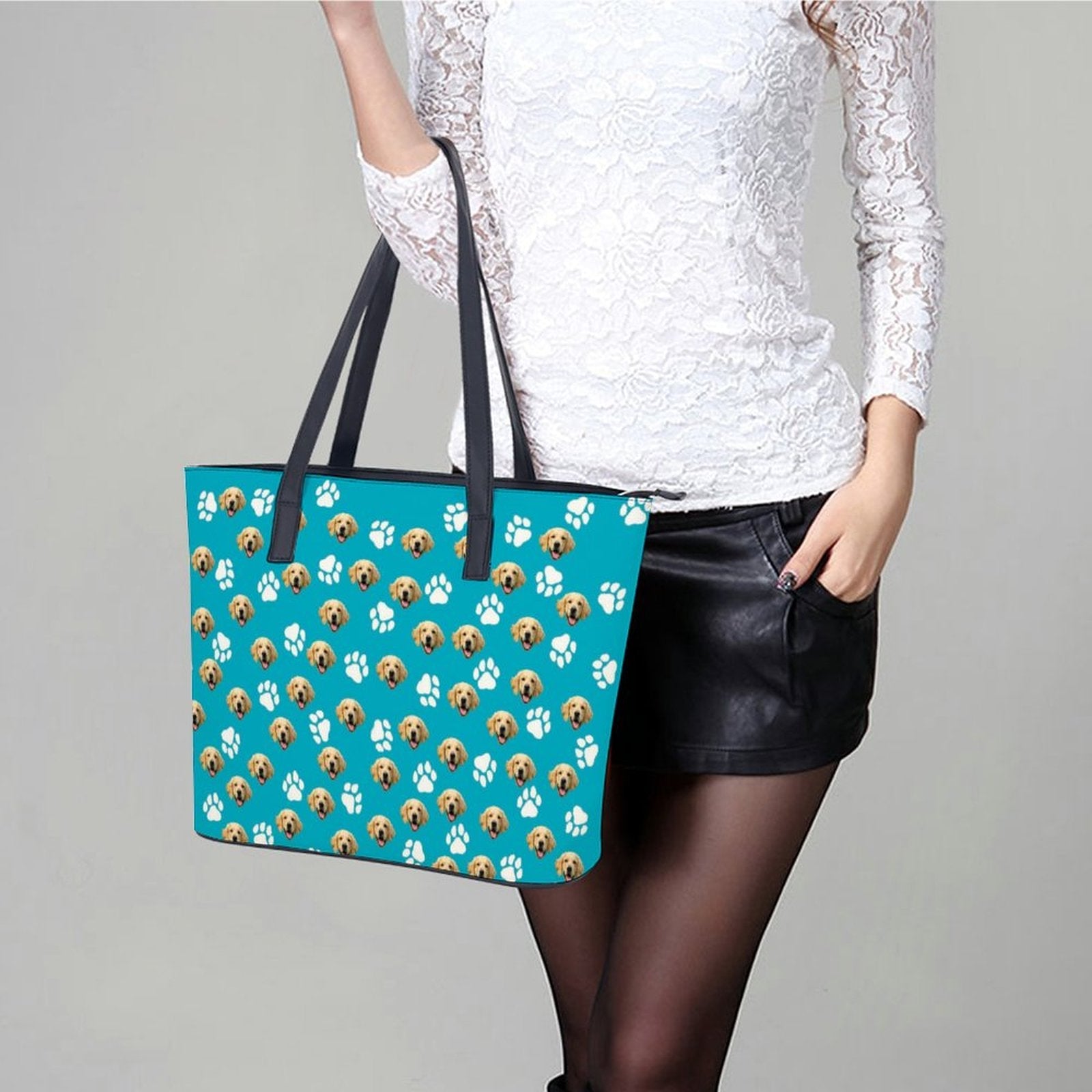 WEPRINTMEBagCustom Pet Face Leather Handbag
