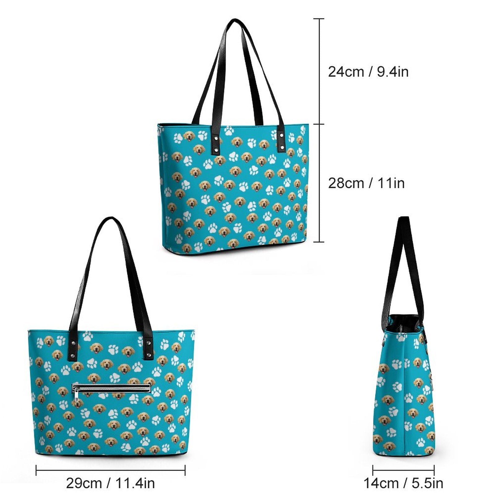 WEPRINTMEBagCustom Pet Face Leather Handbag