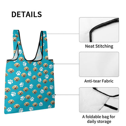 WEPRINTMEBagCustom Pet Face Lightweight foldable shopping bag