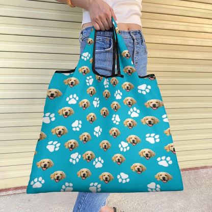 WEPRINTMEBagCustom Pet Face Lightweight foldable shopping bag