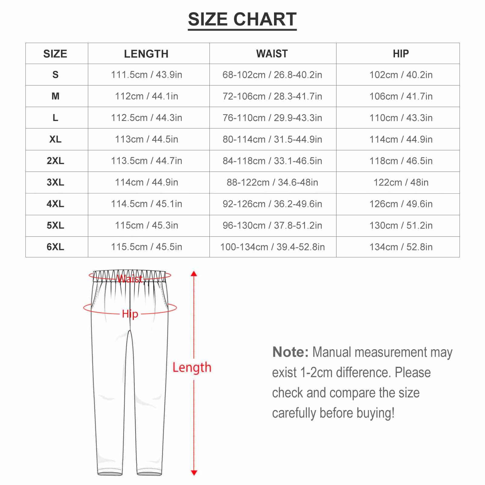 Men Long Pajamas Set Size