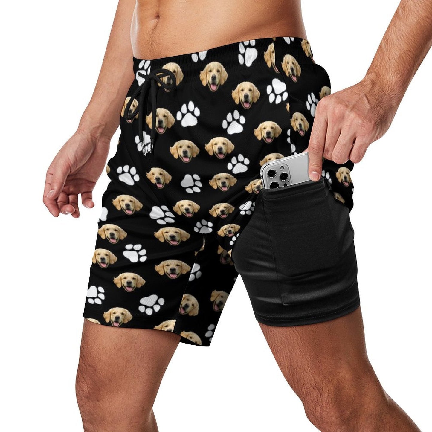 WEPRINTMEBeach ShortsCustom Pet Face Men's Beach Compression Liner Shorts