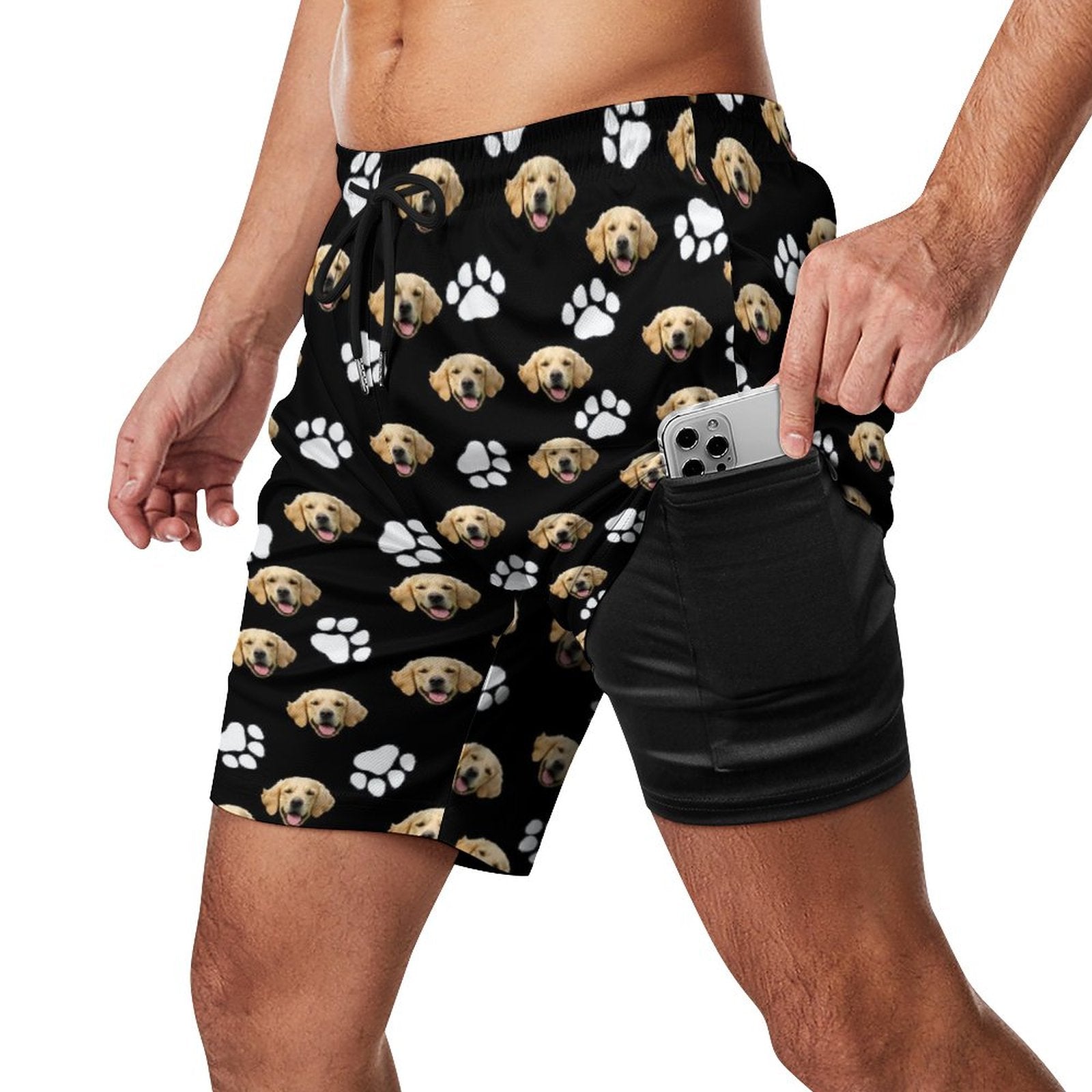 WEPRINTMEBeach ShortsCustom Pet Face Men's Beach Compression Liner Shorts