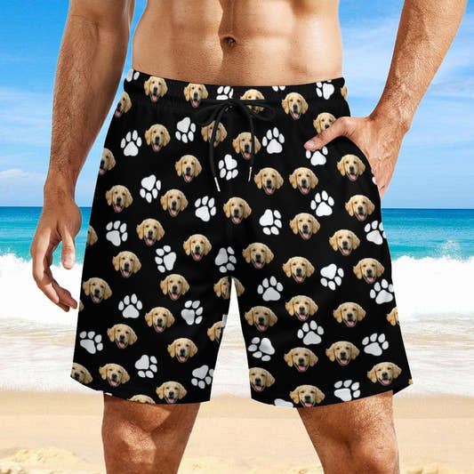 WePrintMeBeach ShortsCustom Pet Face Men's Beach Compression Liner Shorts