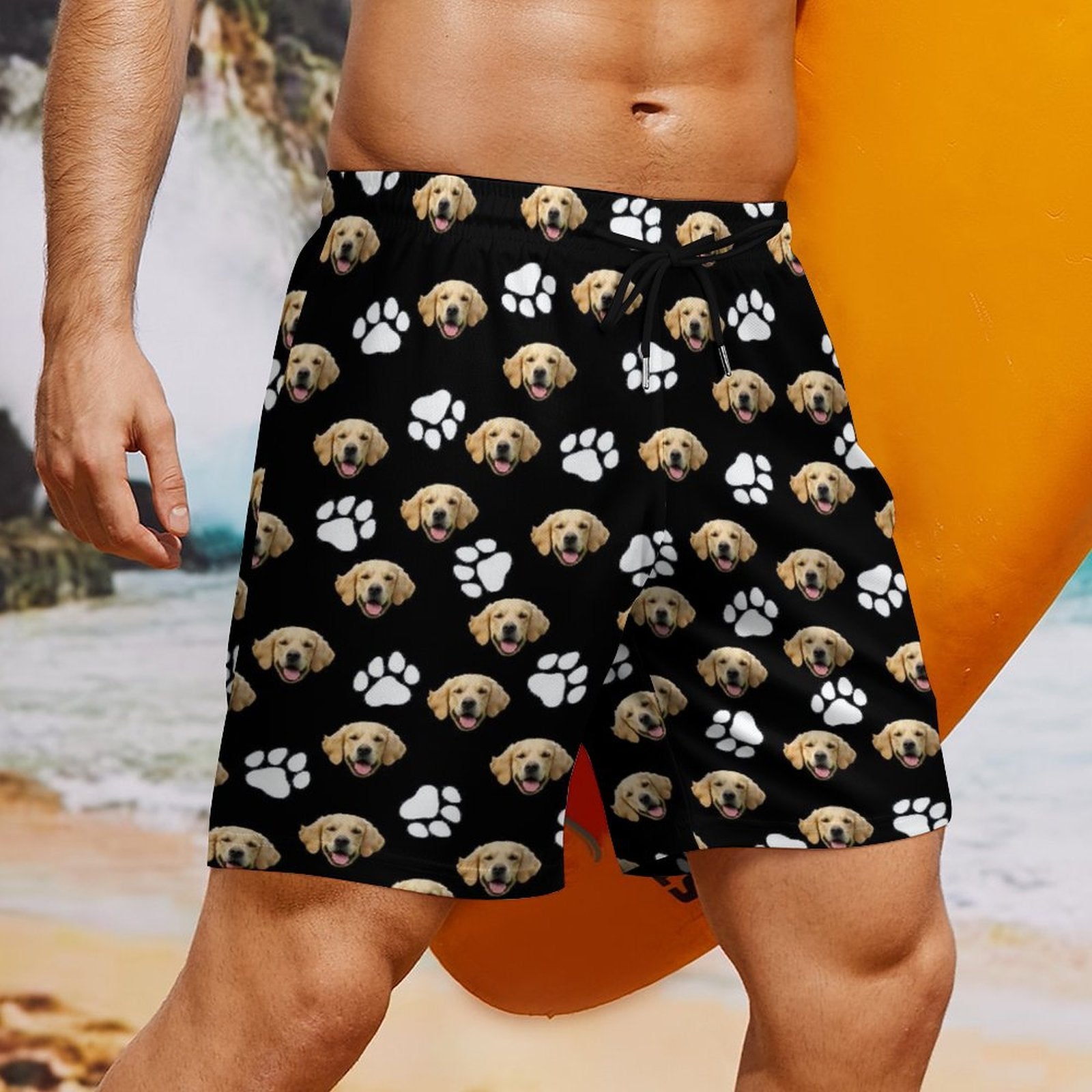 WEPRINTMEBeach ShortsCustom Pet Face Men's Beach Compression Liner Shorts