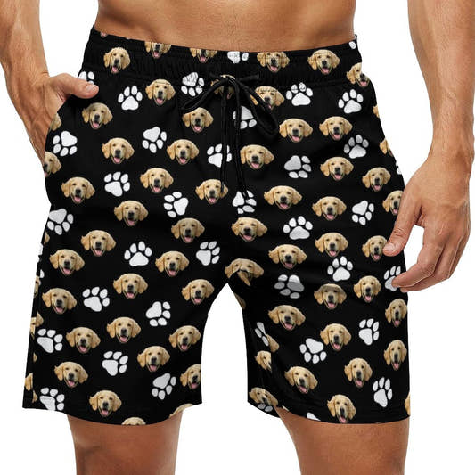 WePrintMeBeach ShortsCustom Pet Face Men's Beach Shorts