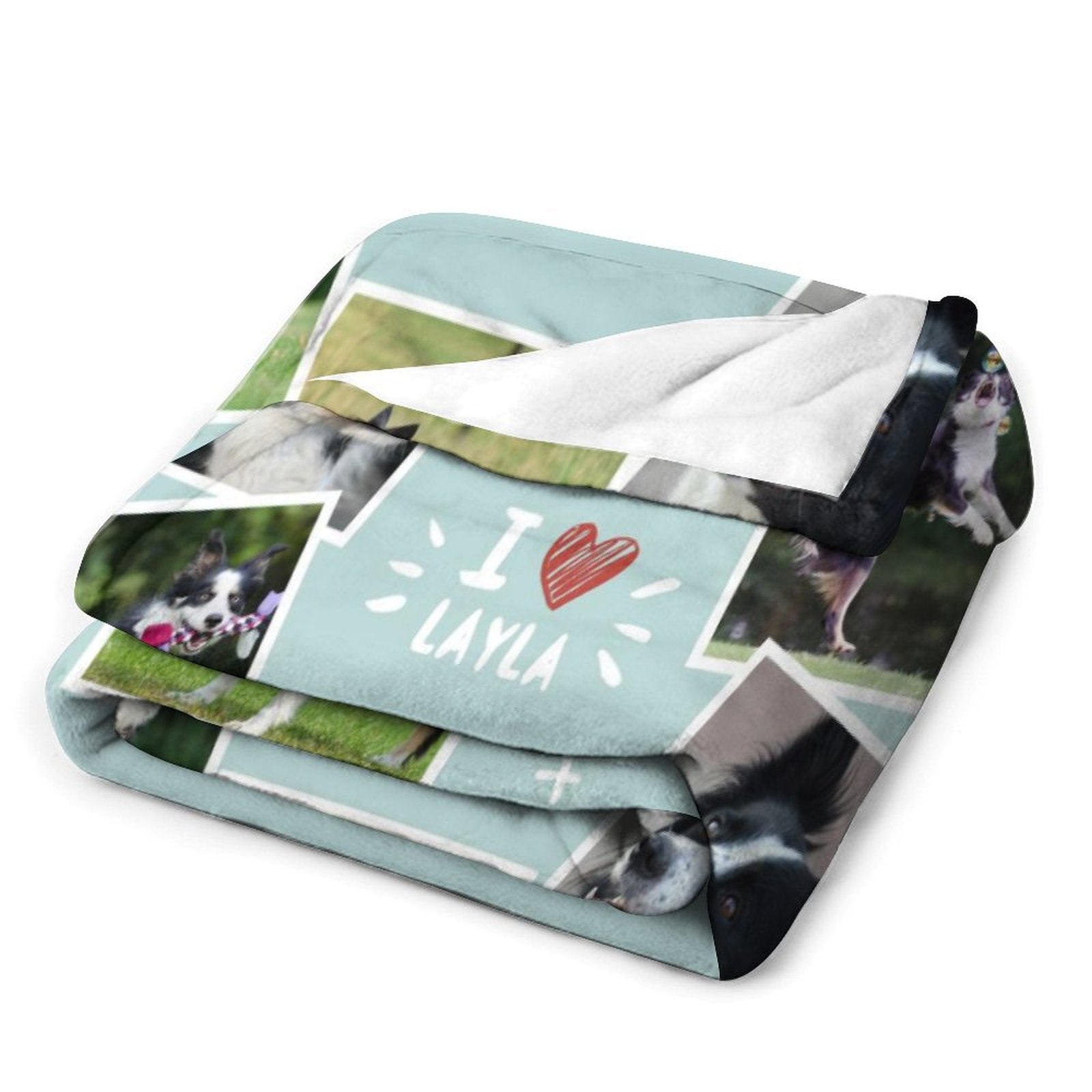 WEPRINTMEBlanketCustom Dog Face and Bone Fleece Blanket
