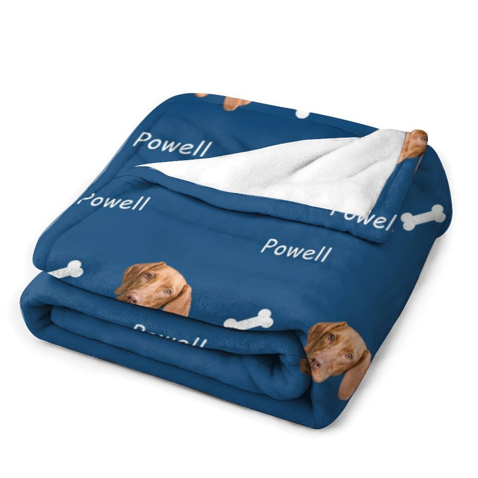 WEPRINTMEBlanketCustom Dog Face and Bone Fleece Blanket