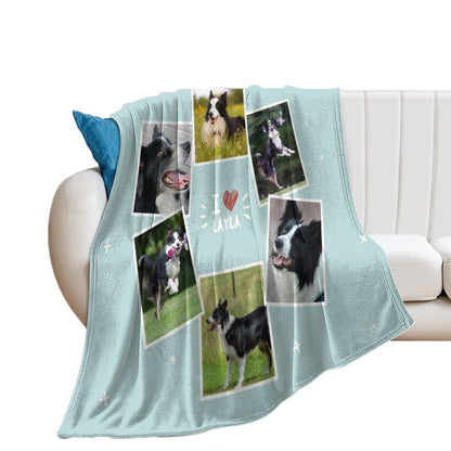 WEPRINTMEBlanketCustom Dog Face and Bone Fleece Blanket
