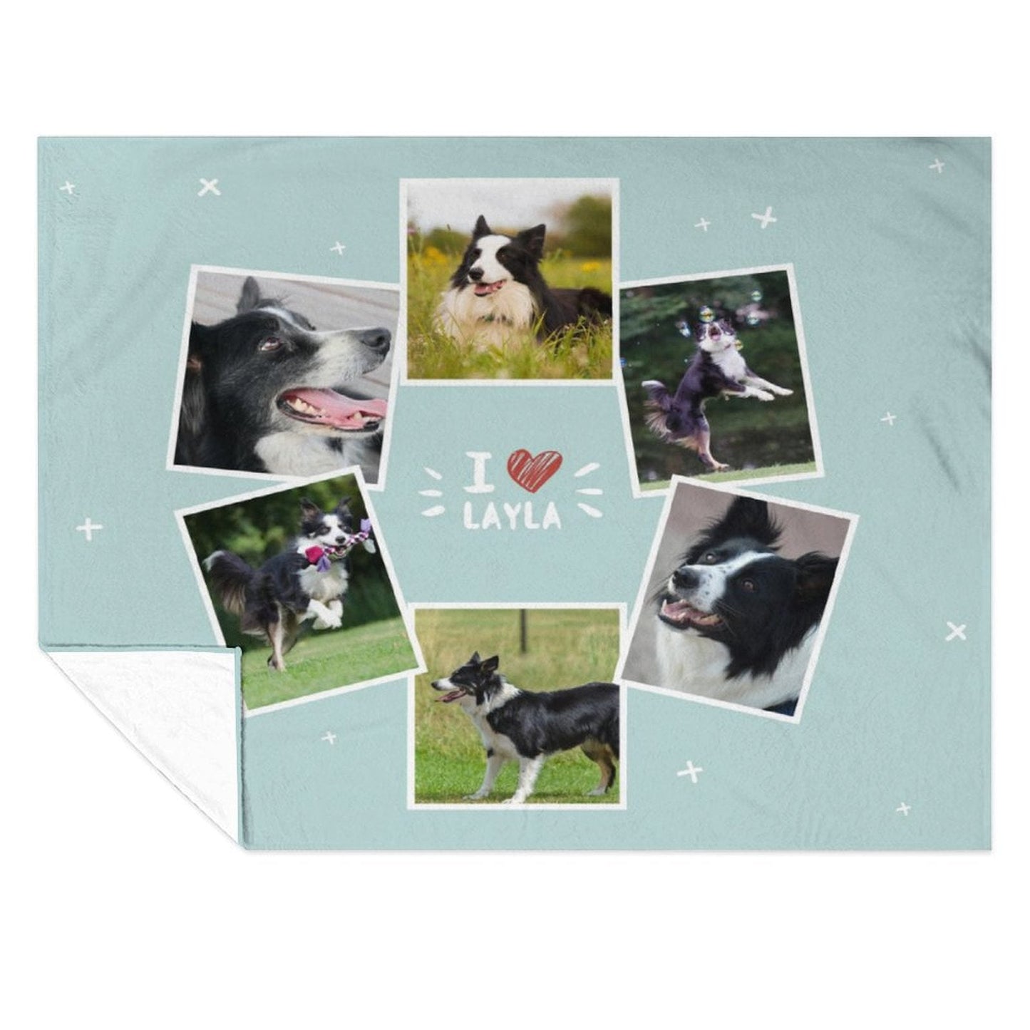 WEPRINTMEBlanketCustom Dog Face and Bone Fleece Blanket