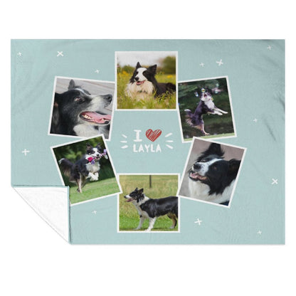 WEPRINTMEBlanketCustom Dog Face and Bone Fleece Blanket