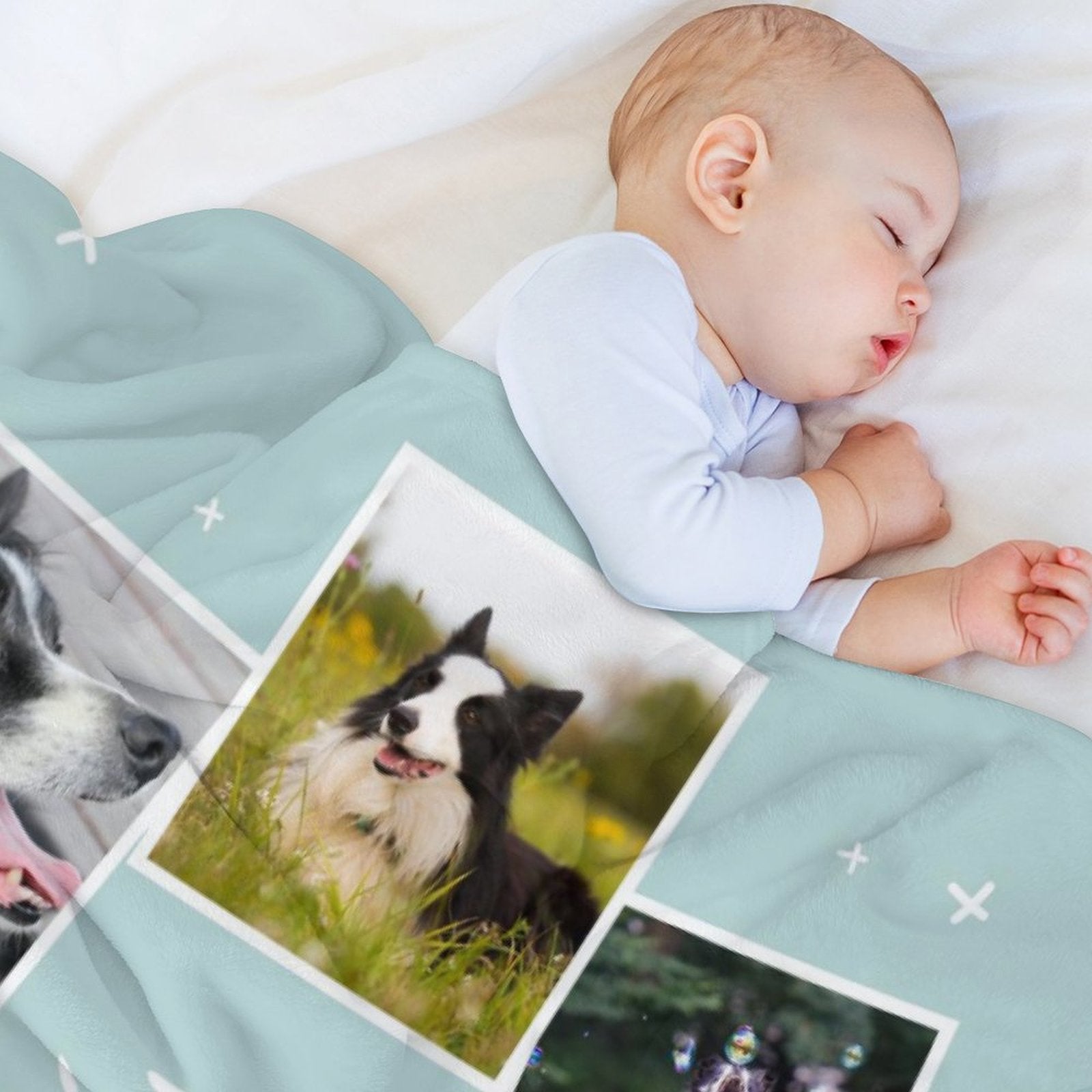 WEPRINTMEBlanketCustom Dog Face and Bone Fleece Blanket