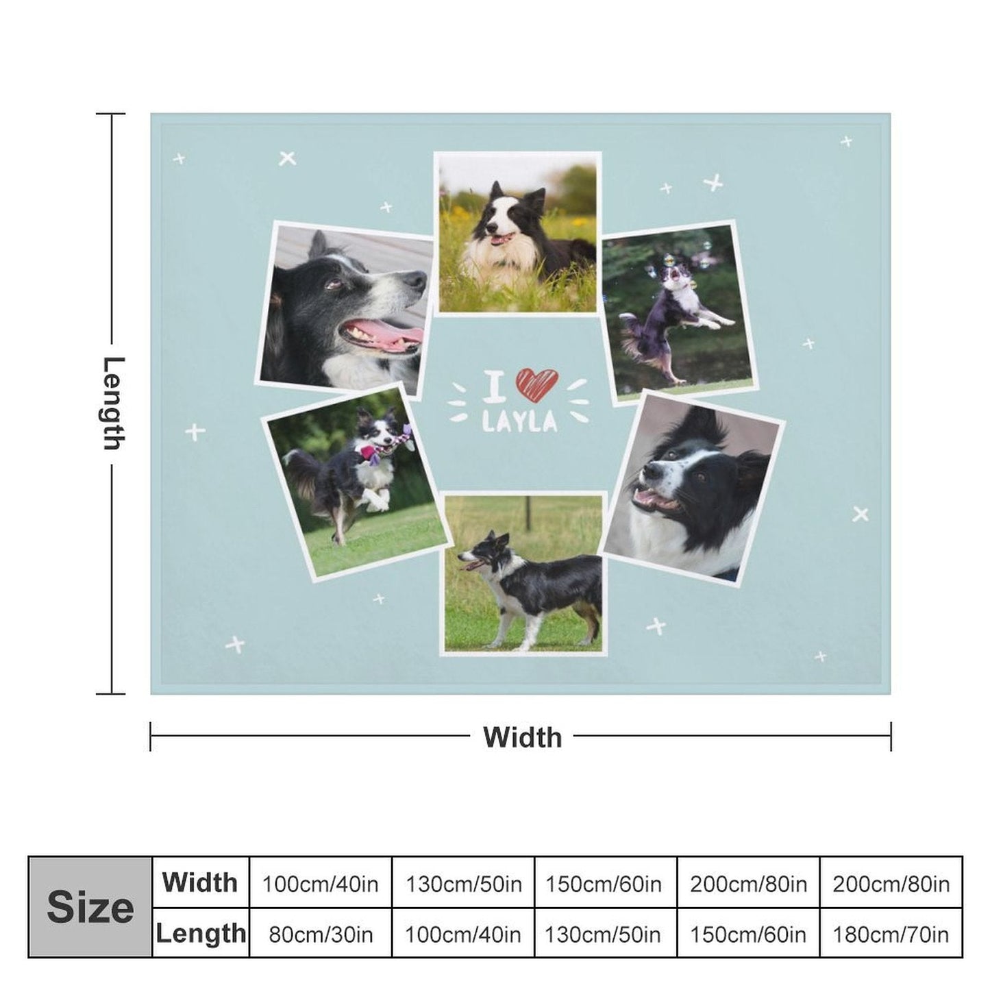 WEPRINTMEBlanketCustom Dog Face and Bone Fleece Blanket