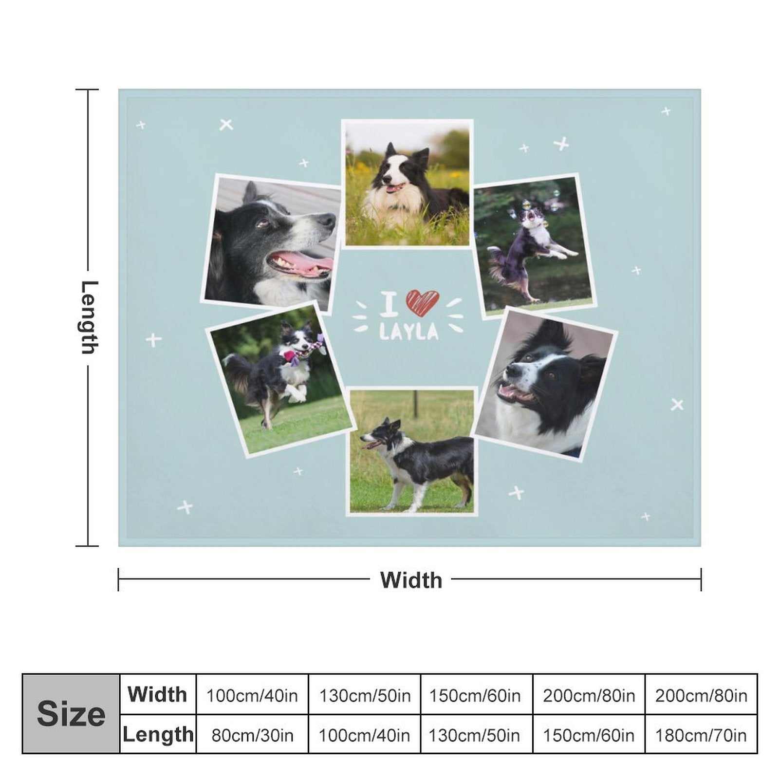 WEPRINTMEBlanketCustom Dog Face and Bone Fleece Blanket