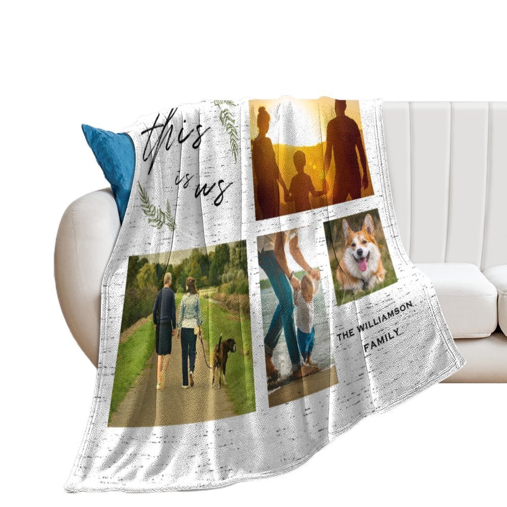 WePrintMeBlanketCustom Family Photos This is Us Fleece Blanket