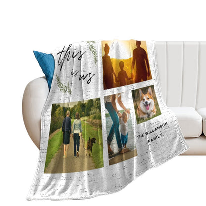 WePrintMeBlanketCustom Family Photos This is Us Fleece Blanket
