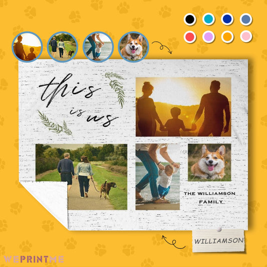 WePrintMeBlanketCustom Family Photos This is Us Fleece Blanket