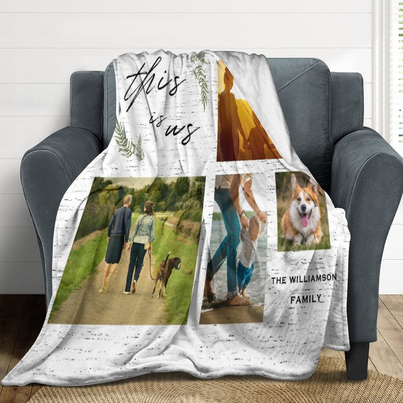 WePrintMeBlanketCustom Family Photos This is Us Fleece Blanket
