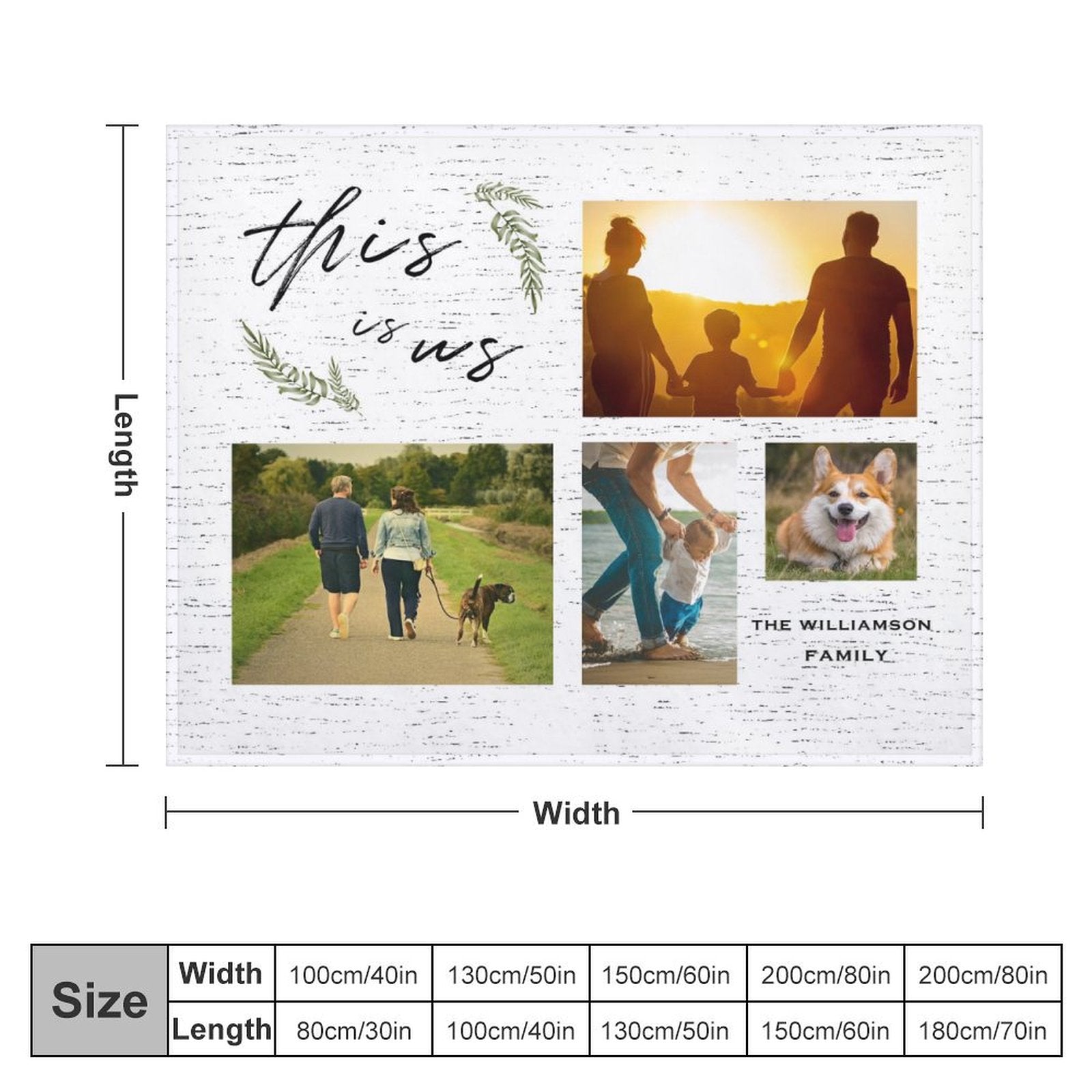 WePrintMeBlanketCustom Family Photos This is Us Fleece Blanket