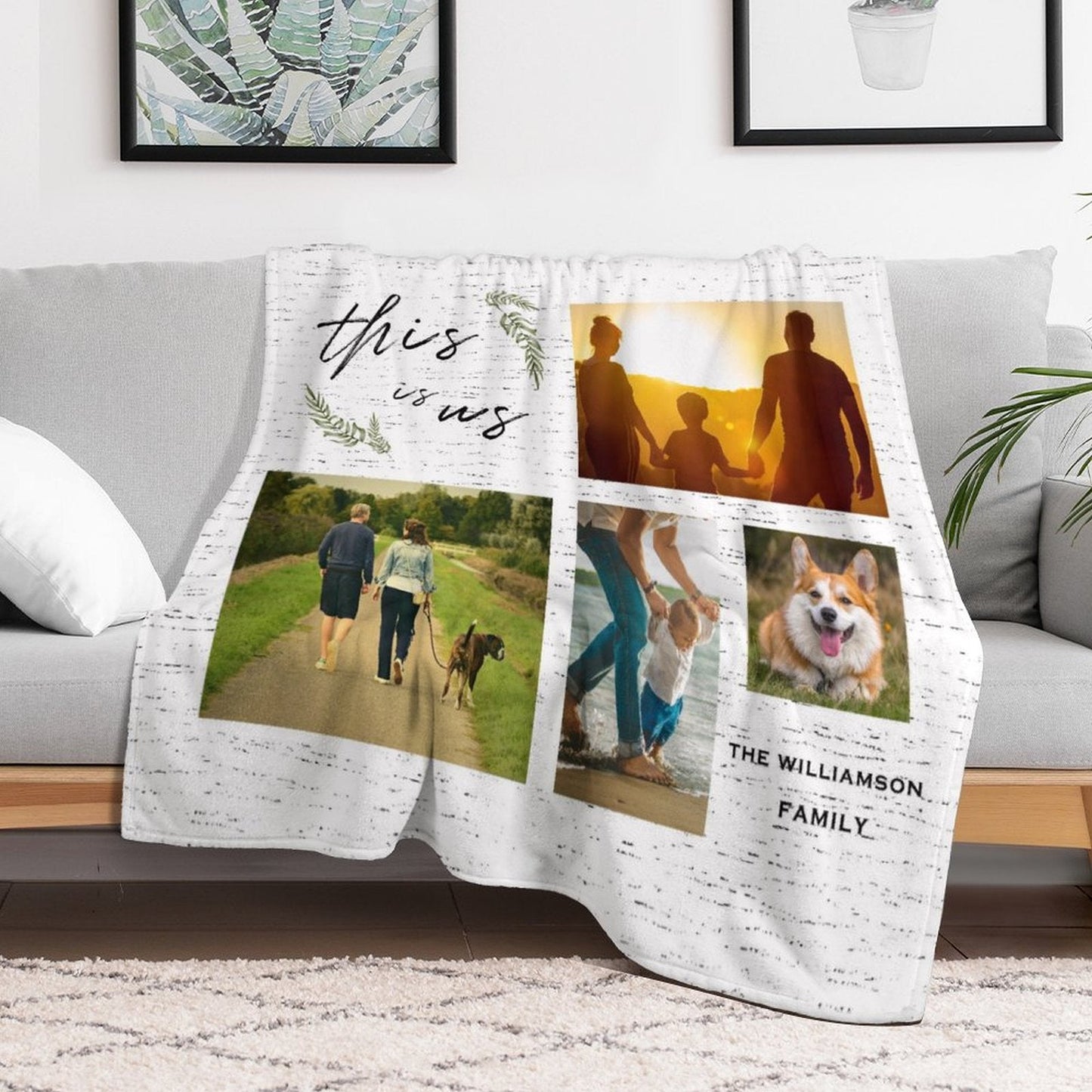 WePrintMeBlanketCustom Family Photos This is Us Fleece Blanket
