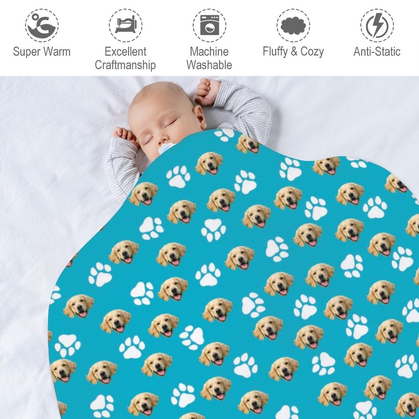 WEPRINTMEBlanketCustom Pet Face Baby's Blanket
