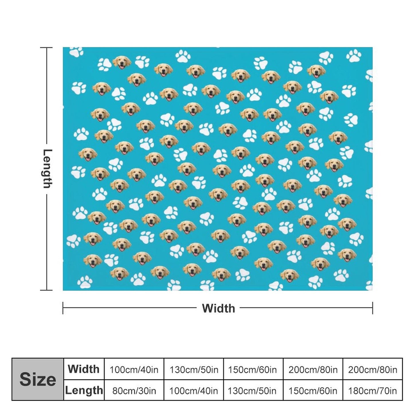 WEPRINTMEBlanketCustom Pet Face Fleece Blanket