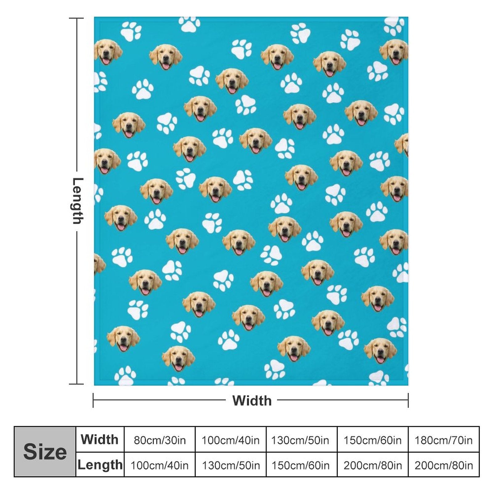 WEPRINTMEBlanketCustom Pet Face Fleece Blanket