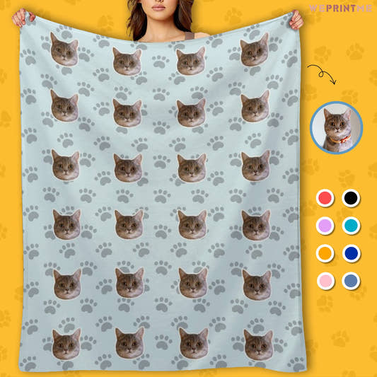 WePrintMeBlanketCustom Pet Face Paws Fleece Blanket