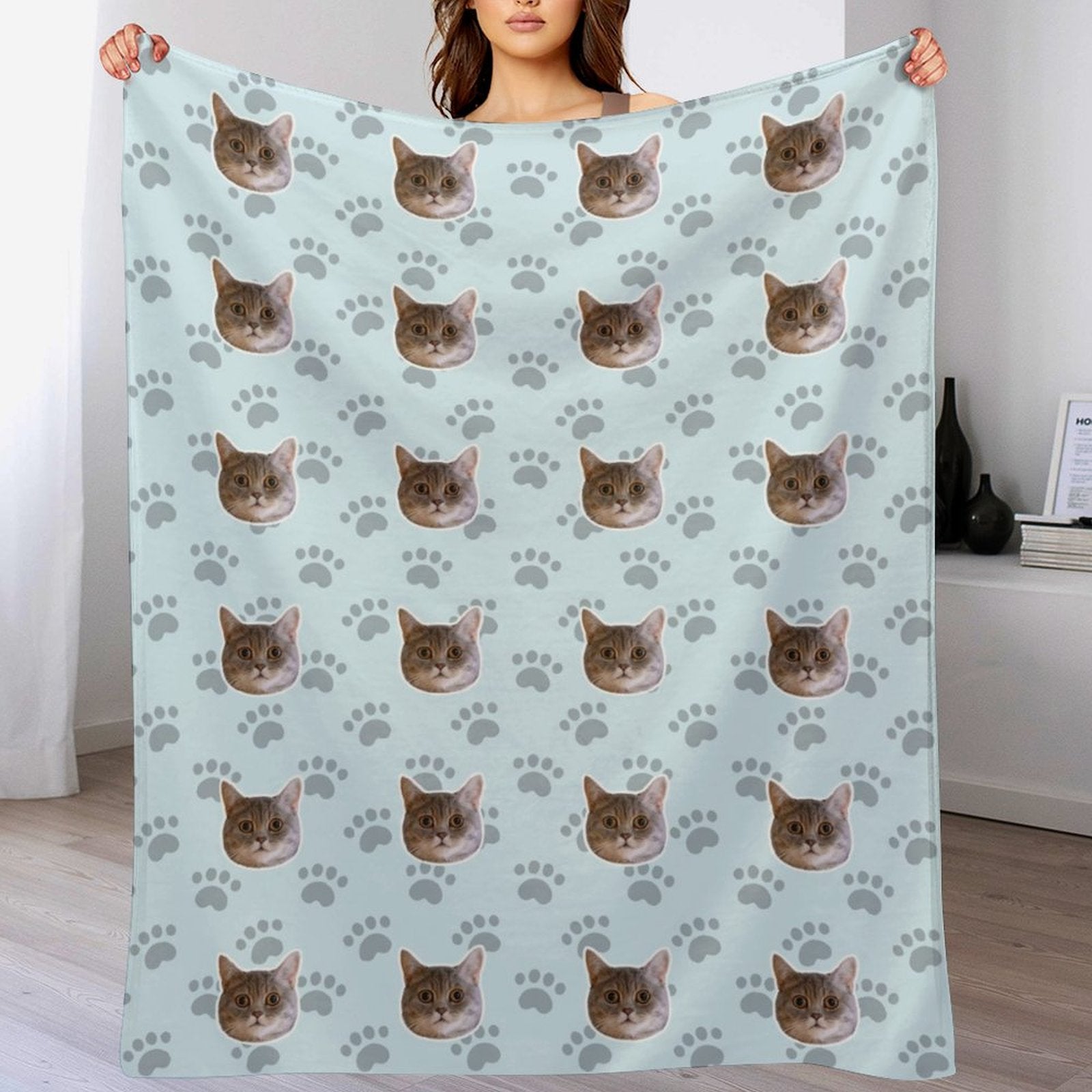 WEPRINTMEBlanketCustom Pet Face Paws Fleece Blanket