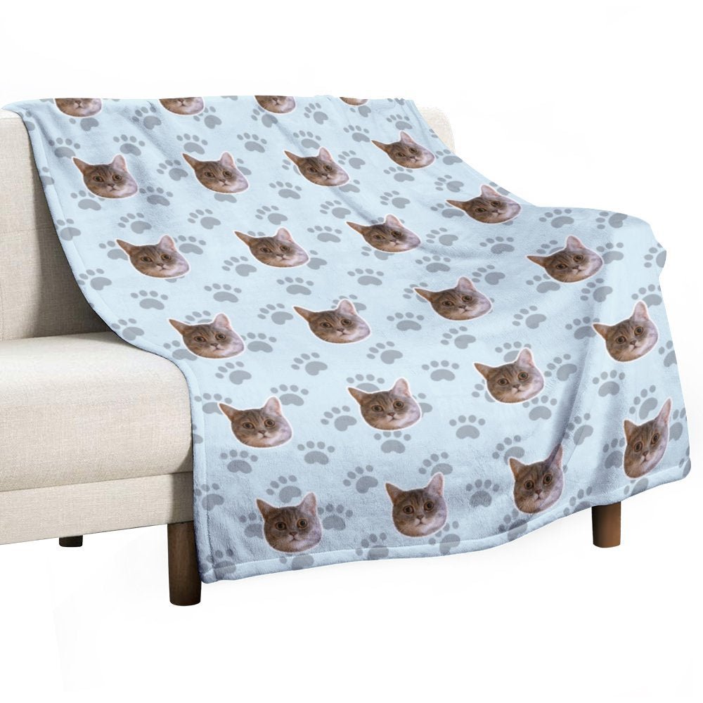 WEPRINTMEBlanketCustom Pet Face Paws Fleece Blanket