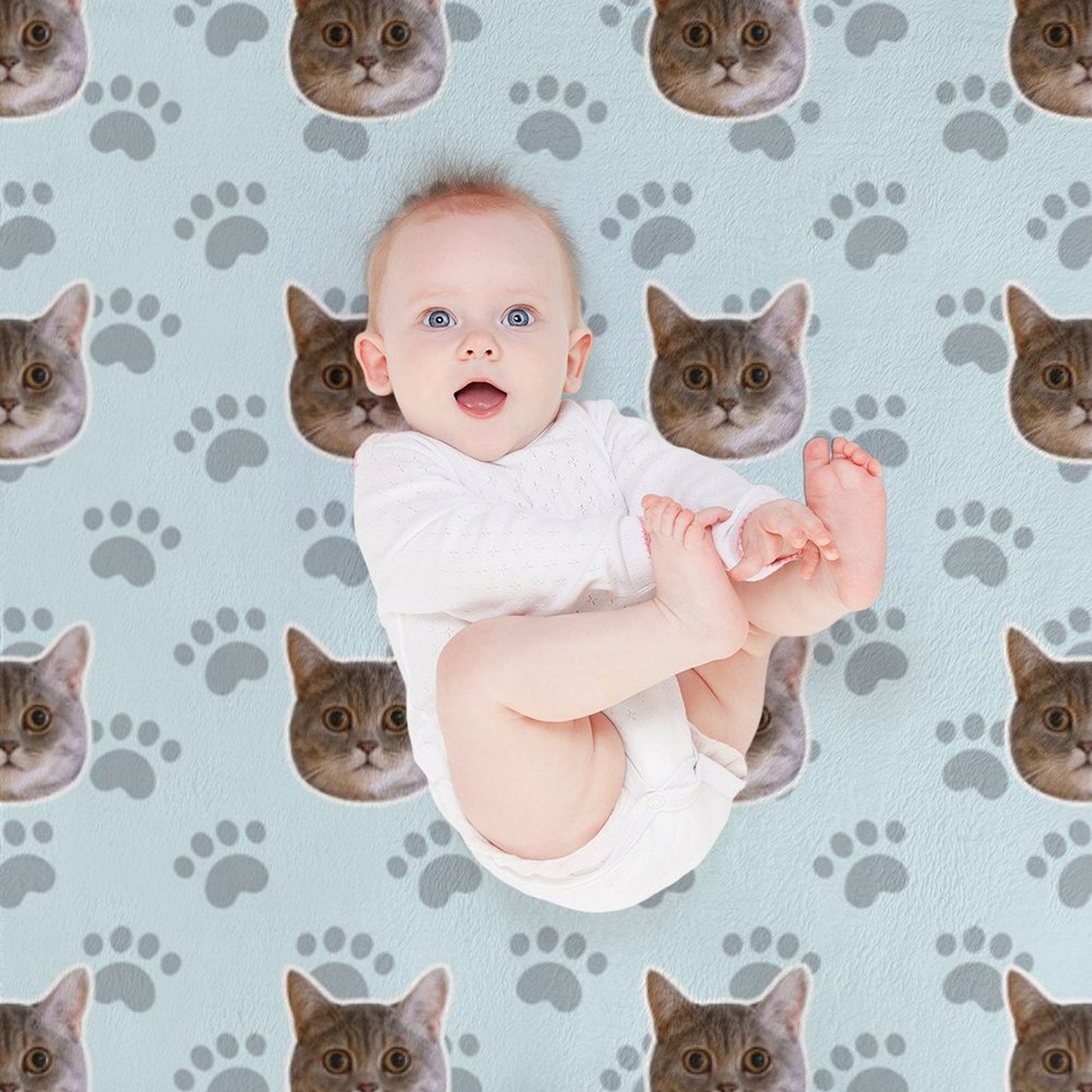 WEPRINTMEBlanketCustom Pet Face Paws Fleece Blanket