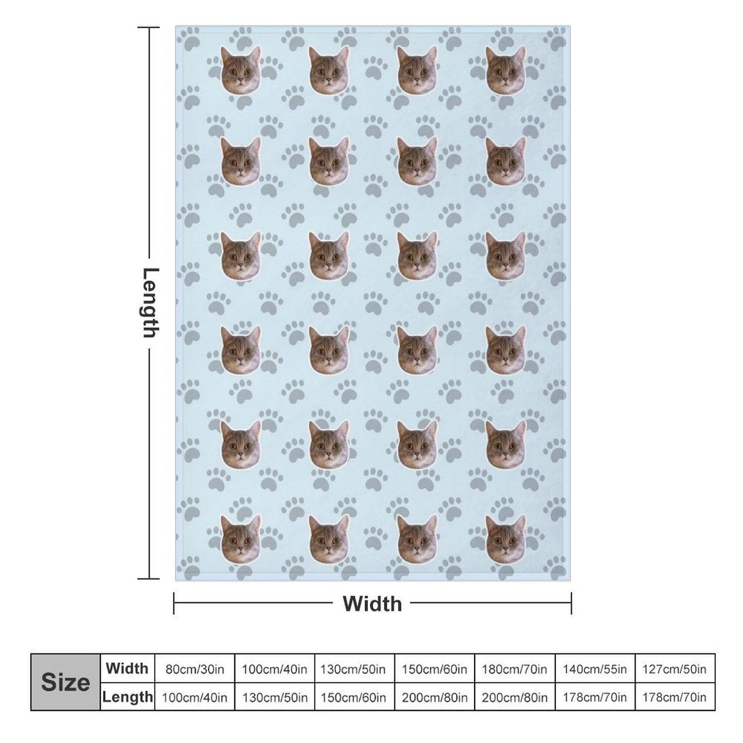 WEPRINTMEBlanketCustom Pet Face Paws Fleece Blanket