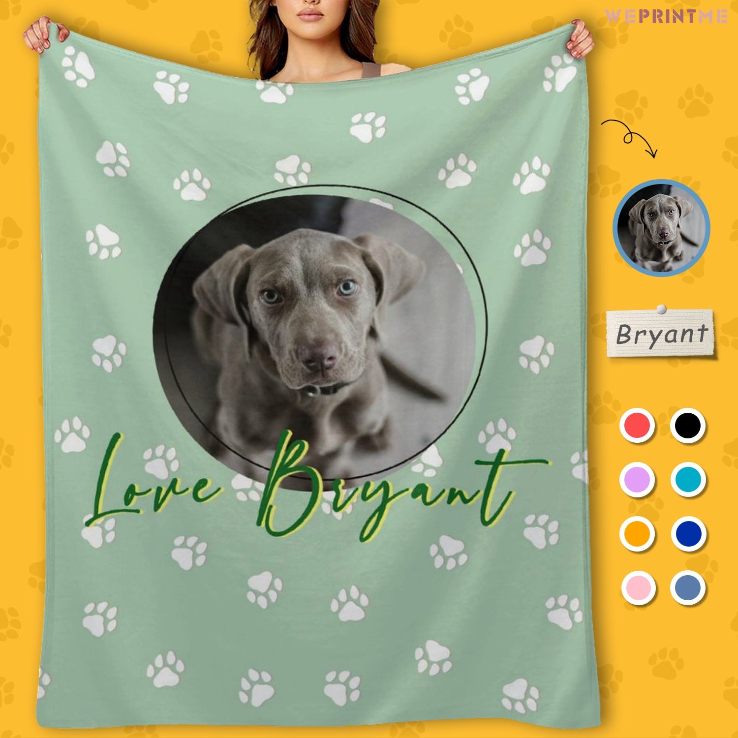 WEPRINTMEBlanketCustom Pet Photo and Name Fleece Blanket