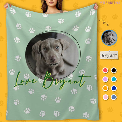 WEPRINTMEBlanketCustom Pet Photo and Name Fleece Blanket