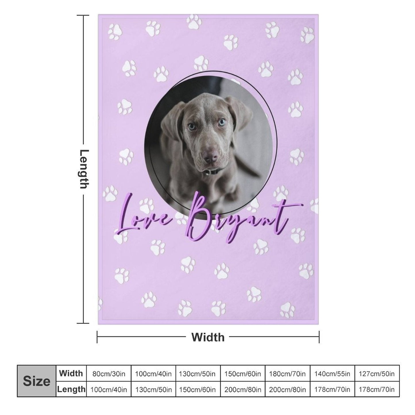 WEPRINTMEBlanketCustom Pet Photo and Name Fleece Blanket