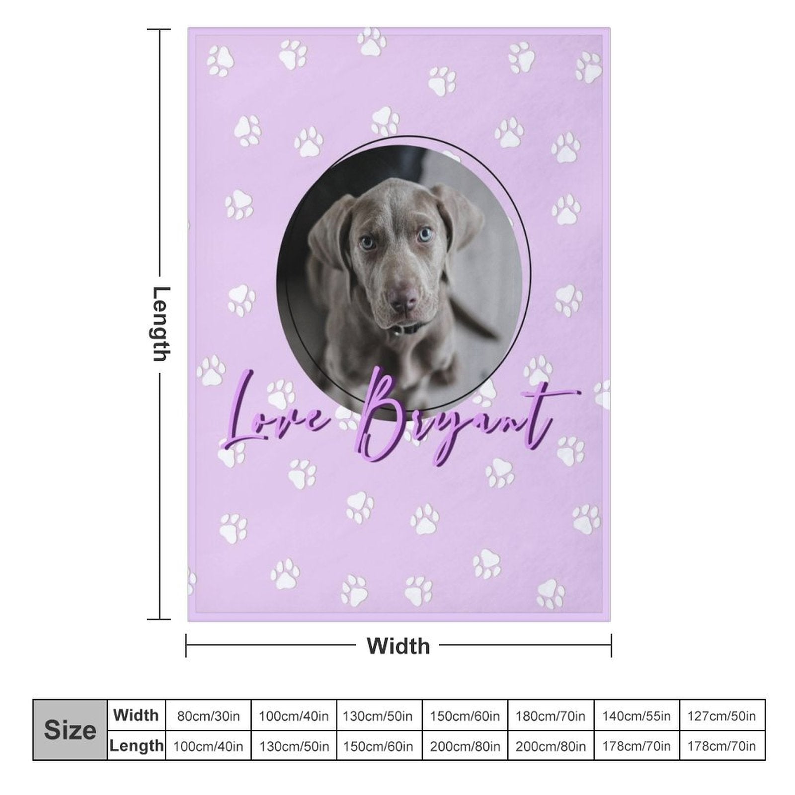WEPRINTMEBlanketCustom Pet Photo and Name Fleece Blanket