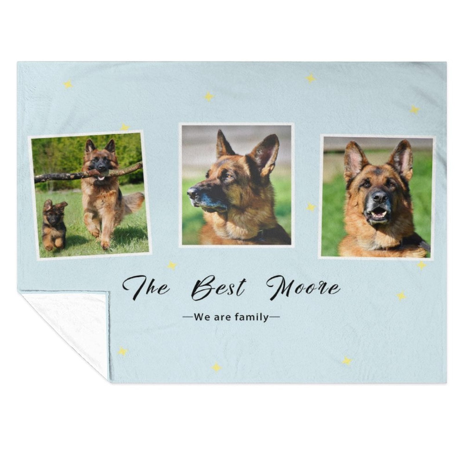 WEPRINTMEBlanketCustom Pet Photo Blue Stars Fleece Blanket