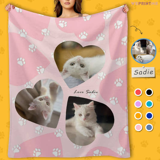 WePrintMeBlanketCustom Pet Photos Hearts Fleece Blanket