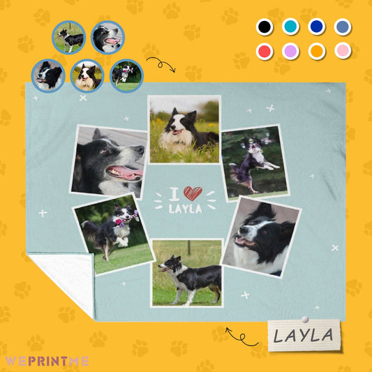 WEPRINTMEBlanketCustom Pet Photos I Love Pet Fleece Blanket
