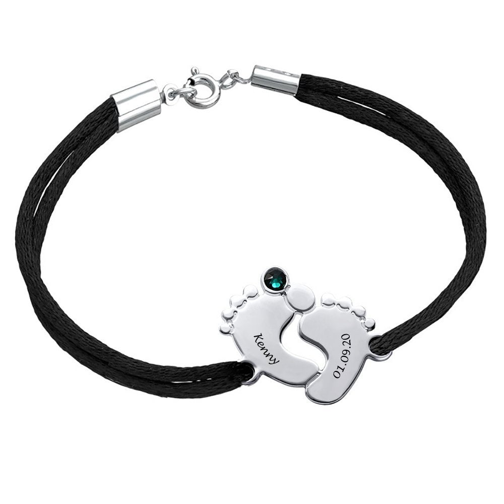 WEPRINTMEBraceletCustom Name and Date Diamond Studded Foot Rope